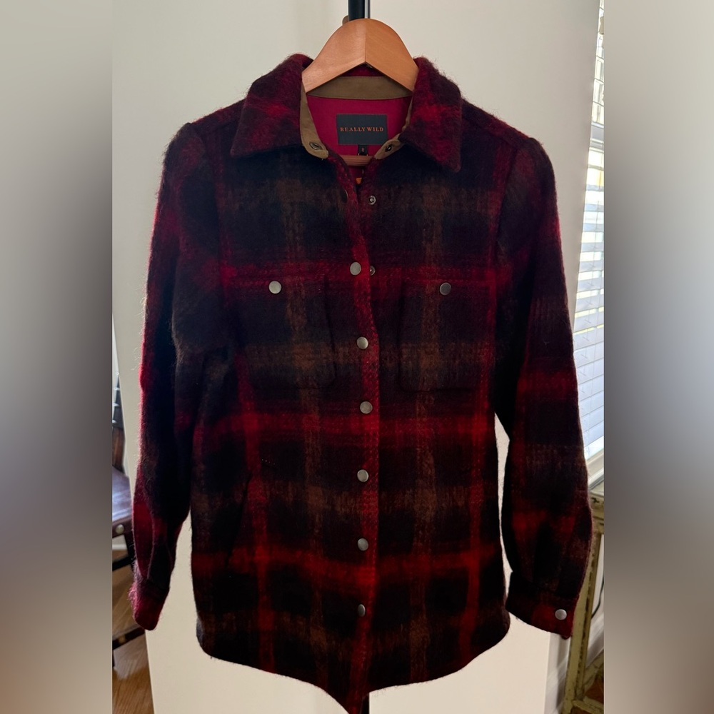 Women's Red & Black Plaid Shacket